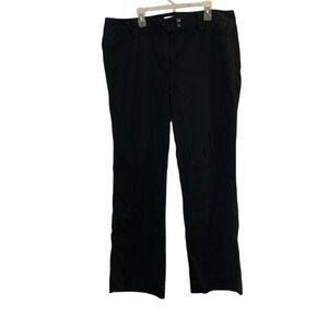 Ann Taylor Loft Black Fine-Wale Corduroy Pants Size 14 Lined Classic Fit